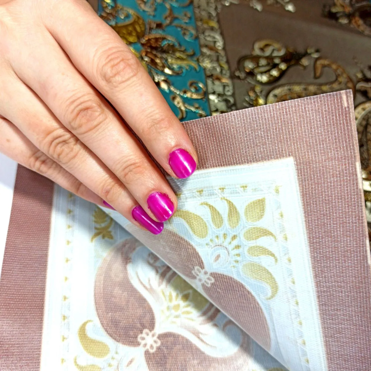 سفره چهار نفره طرح ترمه مدل پشت نخی