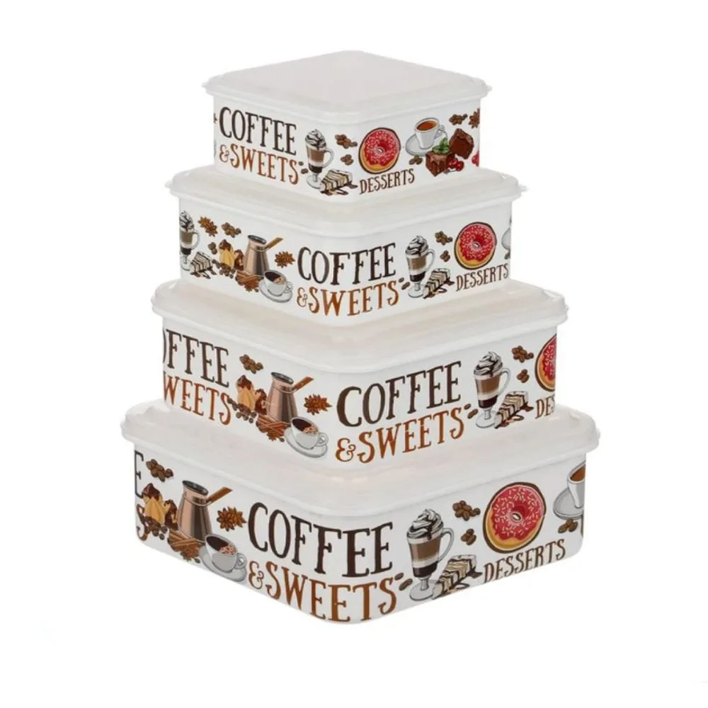 ظرف نگهدارنده مدل COFFEE SWEETS L مجموعه ی 4 عددی