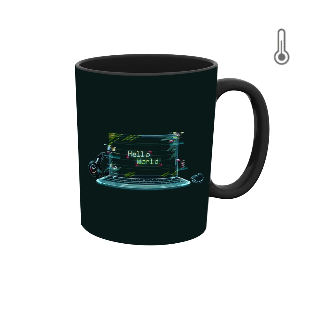 ماگ حرارتی طرح گرافیکی برنامه نویسی و کامپیوتر