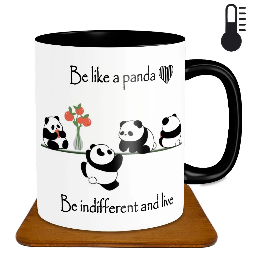 ماگ حرارتی طرح پاندا مدل HF1001 همراه با زیرلیوانی