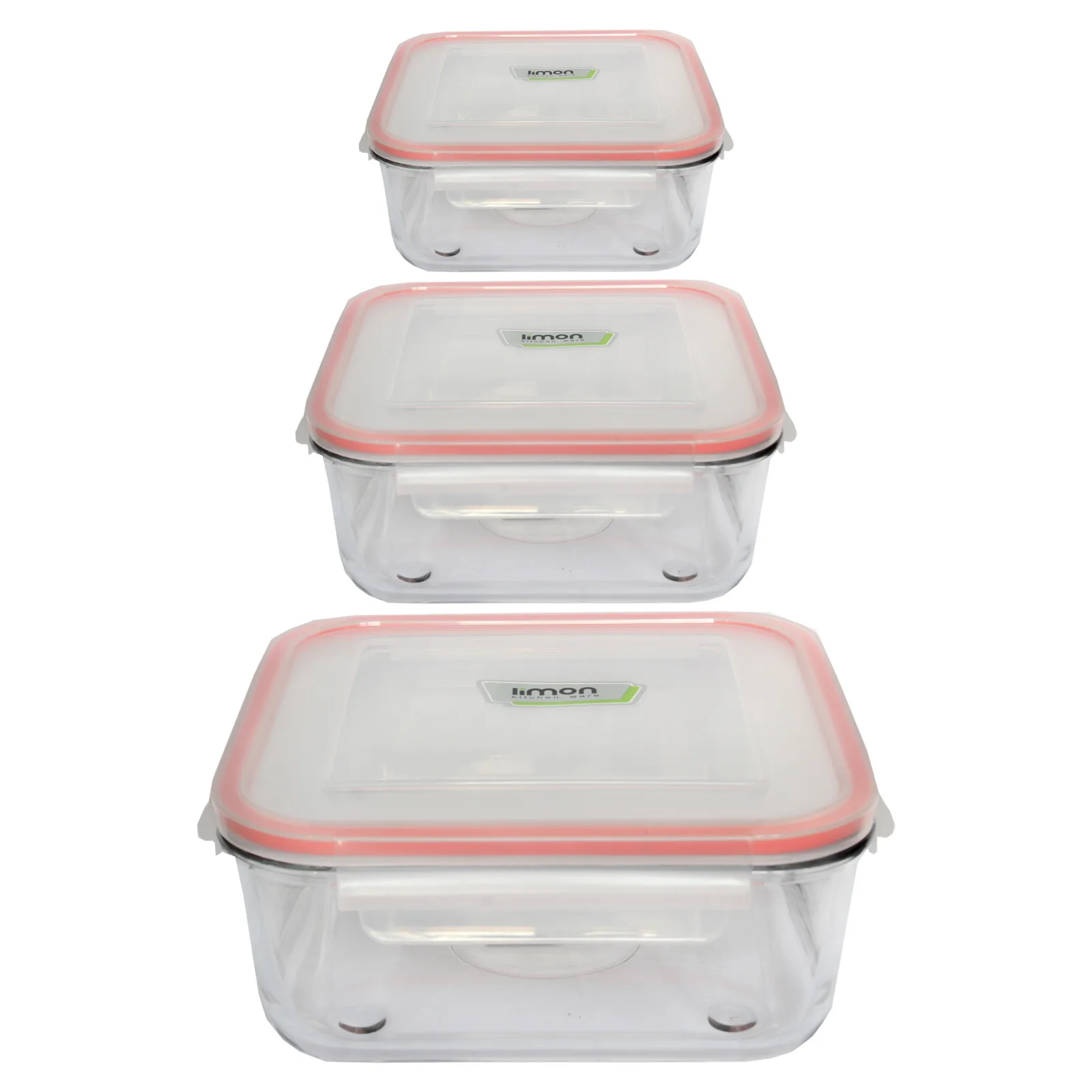 ظرف نگهدارنده لیمون مدل 2048 مربع مجموعه 3 عددی