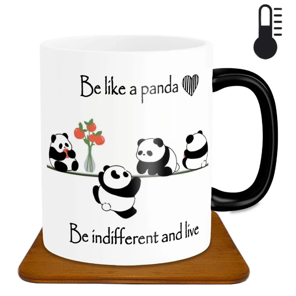 ماگ حرارتی طرح پاندا مدل HF1001 همراه با زیرلیوانی