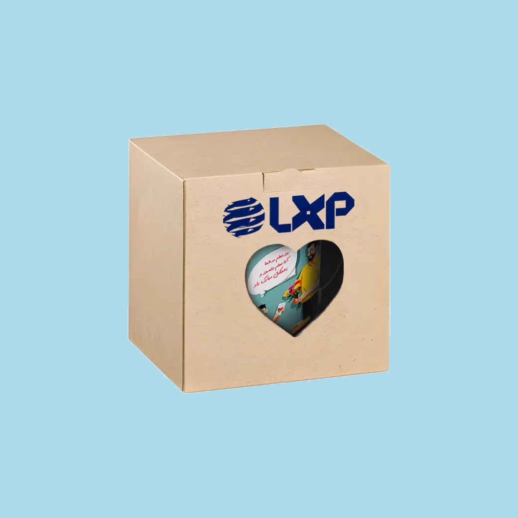 ماگ ال ایکس پی مدل کادو مردانه برای روز معلم کد 440 به همراه زیر لیوانی