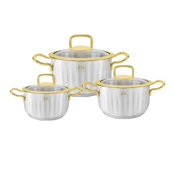 سرویس قابلمه استیل 6 پارچه زیو مدل ZCS-1506-22