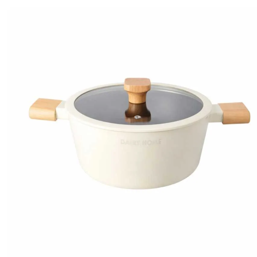 قابلمه گرانیت دنی هوم مدل دسته چوبی کد DHB0324 سایز 24