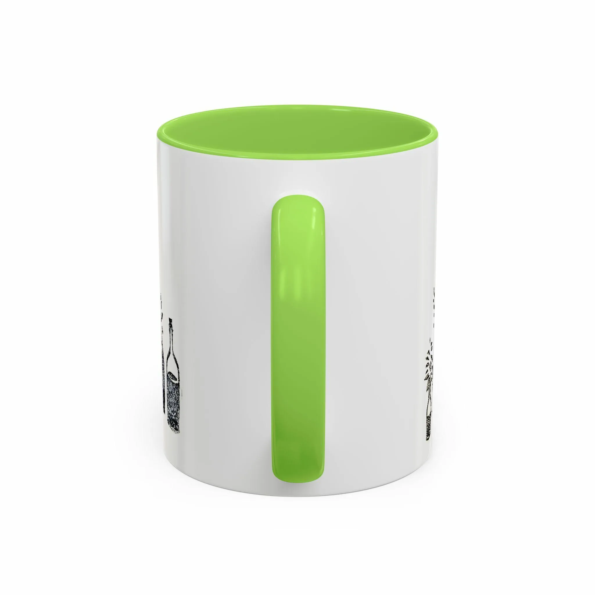 ماگ مدل دسته رنگی طرح شیشه و برگ