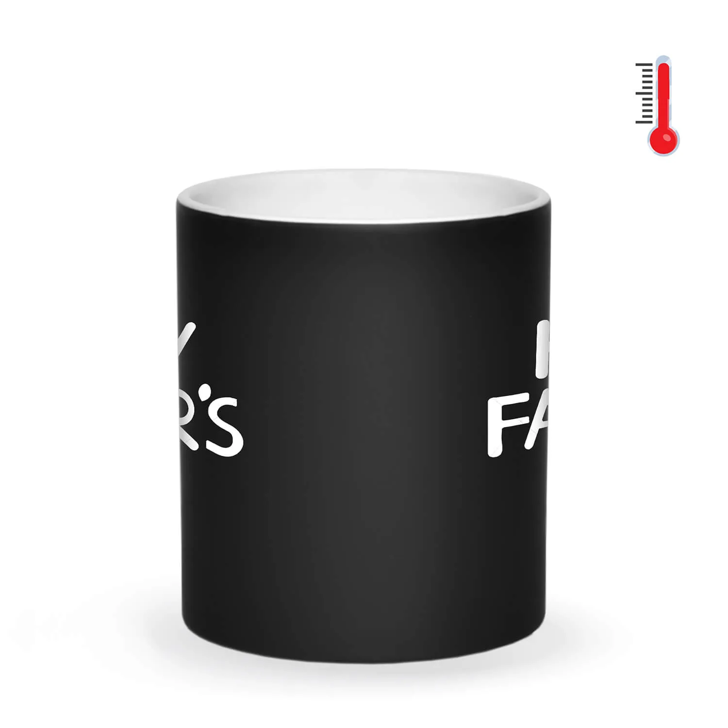 ماگ حرارتی  گردو چاپ مدل روز پدر طرح سیبیل پاپیون به همراه زیر لیوانی