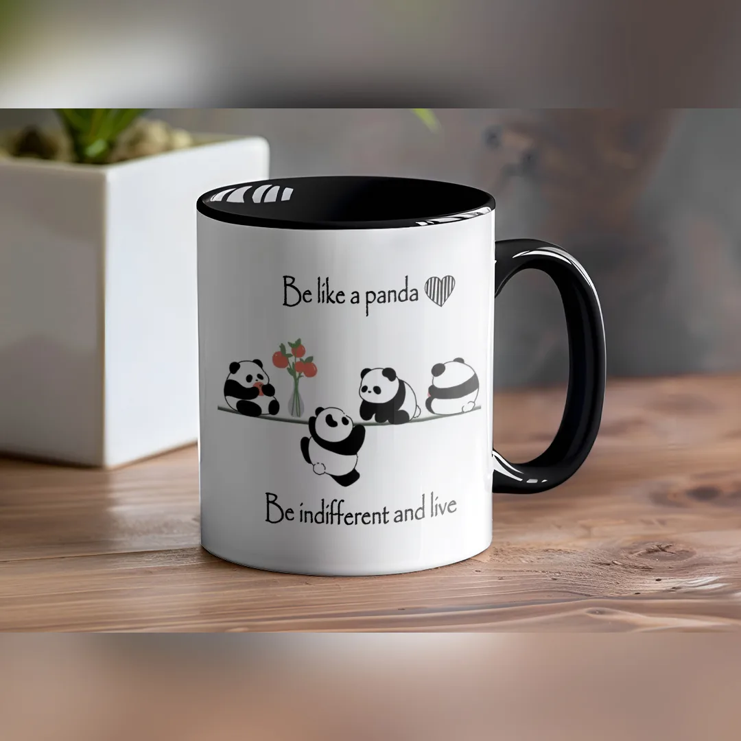 ماگ طرح پاندا مدل SF1001 به همراه زیر لیوانی