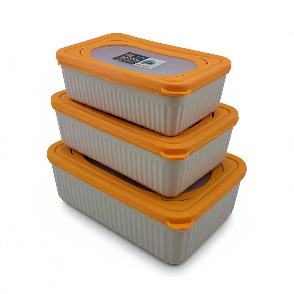 ظرف نگهدارنده کاپریس مدل مستطیل مجموعه سه عددی