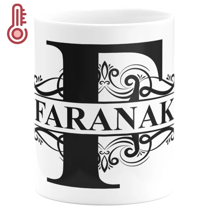 ماگ حرارتی گالری وبفر مدل اسم فرانک به همراه زیر لیوانی