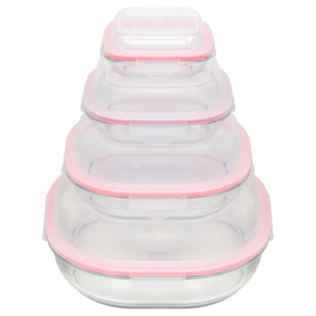 ظرف نگهدارنده لیمون مدل GLASS CONTAINER مجموعه 4 عددی