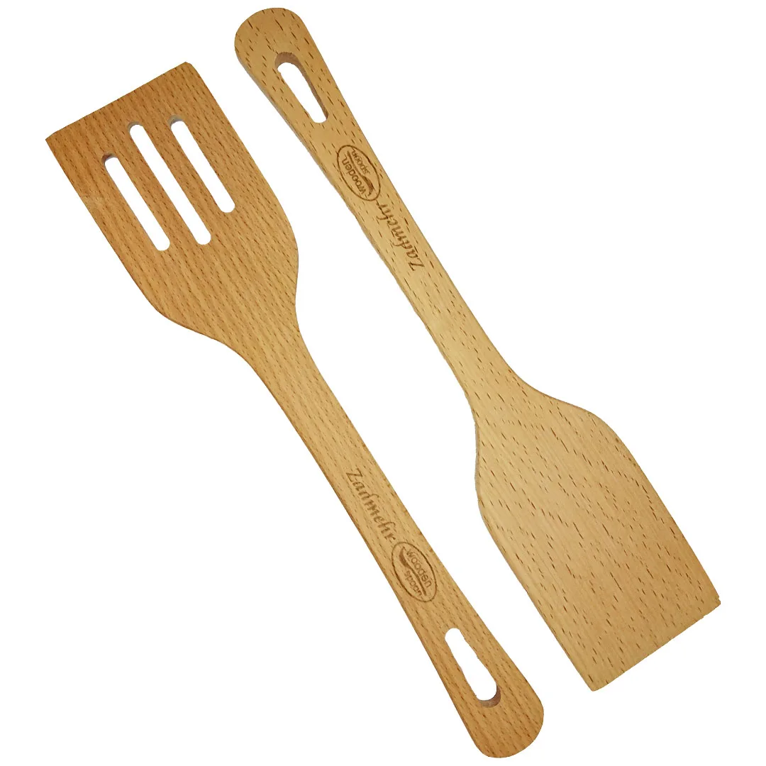 کفگیر چوبی مدل راش کد k0052 بسته 2 عددی