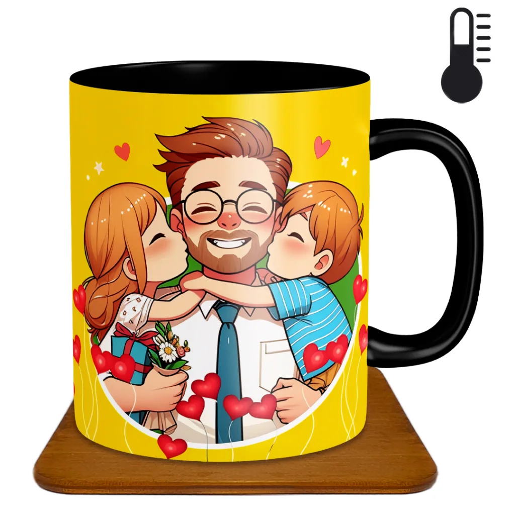 ماگ حرارتی طرح پدر کد HF1046 به همراه زیر لیوانی