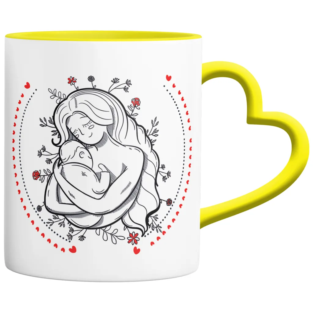 ماگ مدل روز مادر دسته قلبی کد 9122