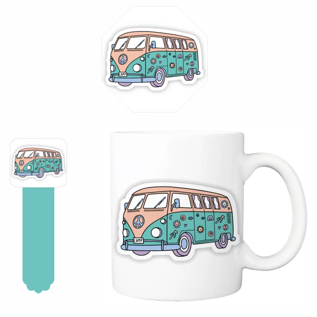 ماگ مدل 134 به همراه زیرلیوانی و بوک مارک