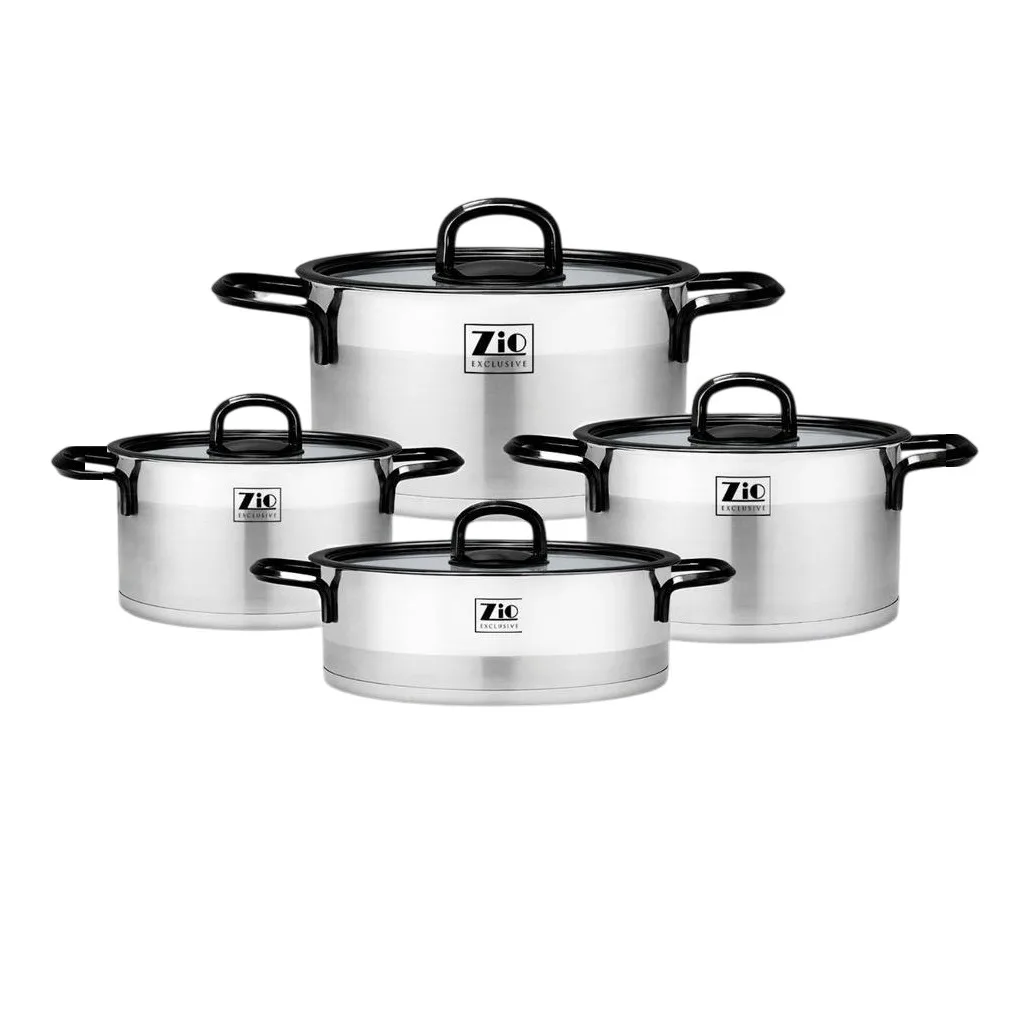 سرویس قابلمه و تابه استیل ۸ پارچه زیو مدل ZCS-1378/4S26 سرویس قابلمه و تابه استیل ۸ پارچه زیو مدل ZCS-1378/4S26
