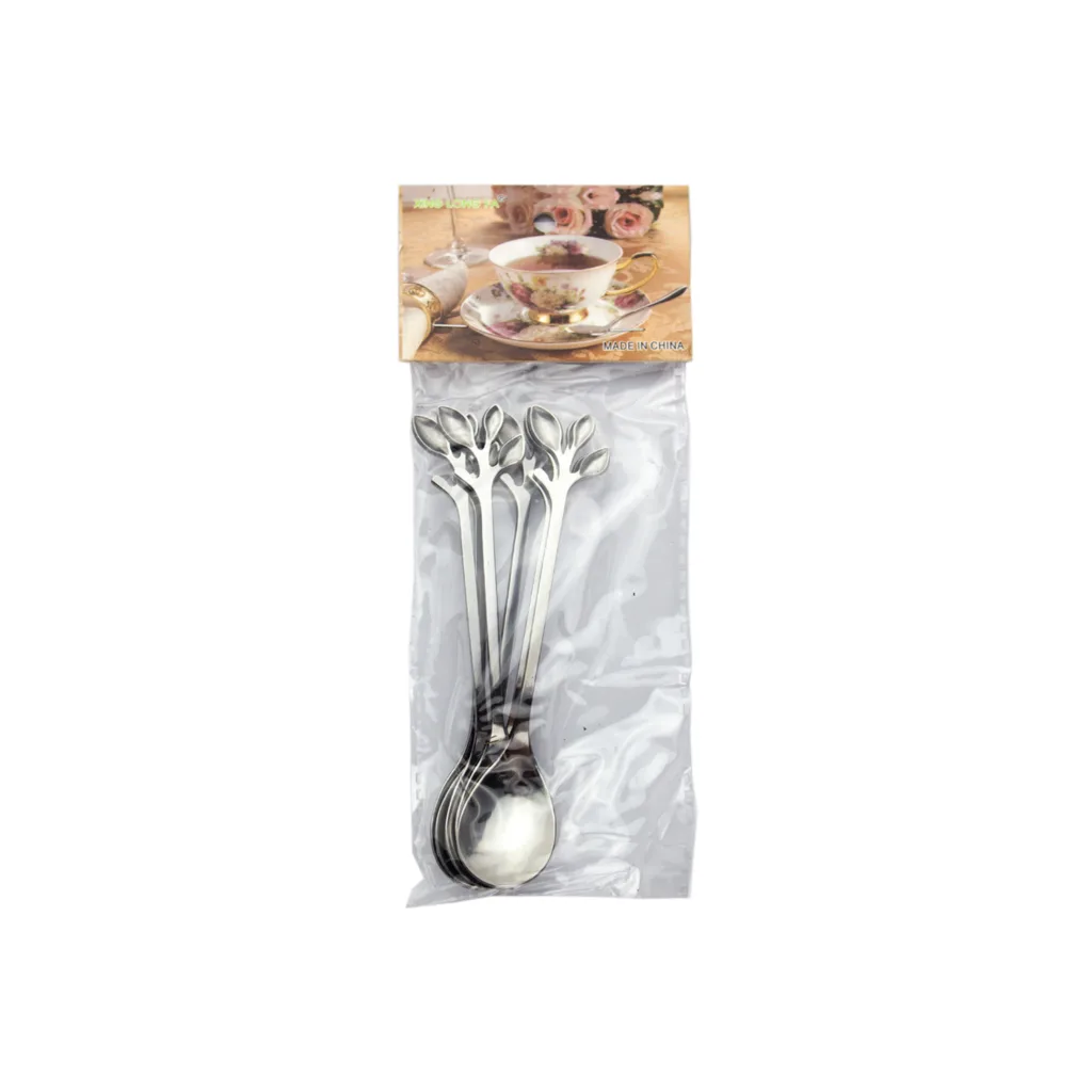 قاشق چای خوری مدل برگ کد 502 بسته 6 عددی