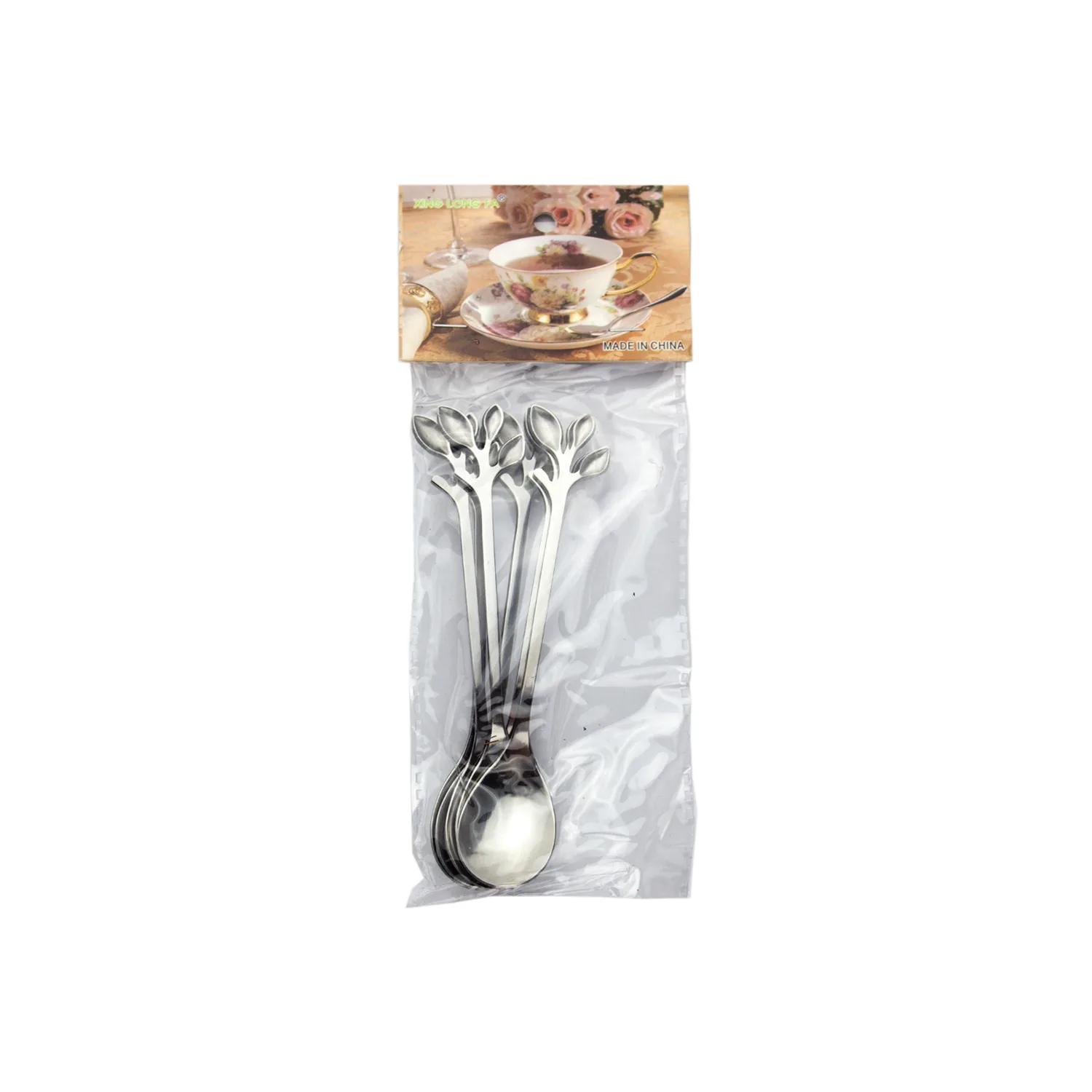 قاشق چای خوری مدل برگ کد 502 بسته 6 عددی