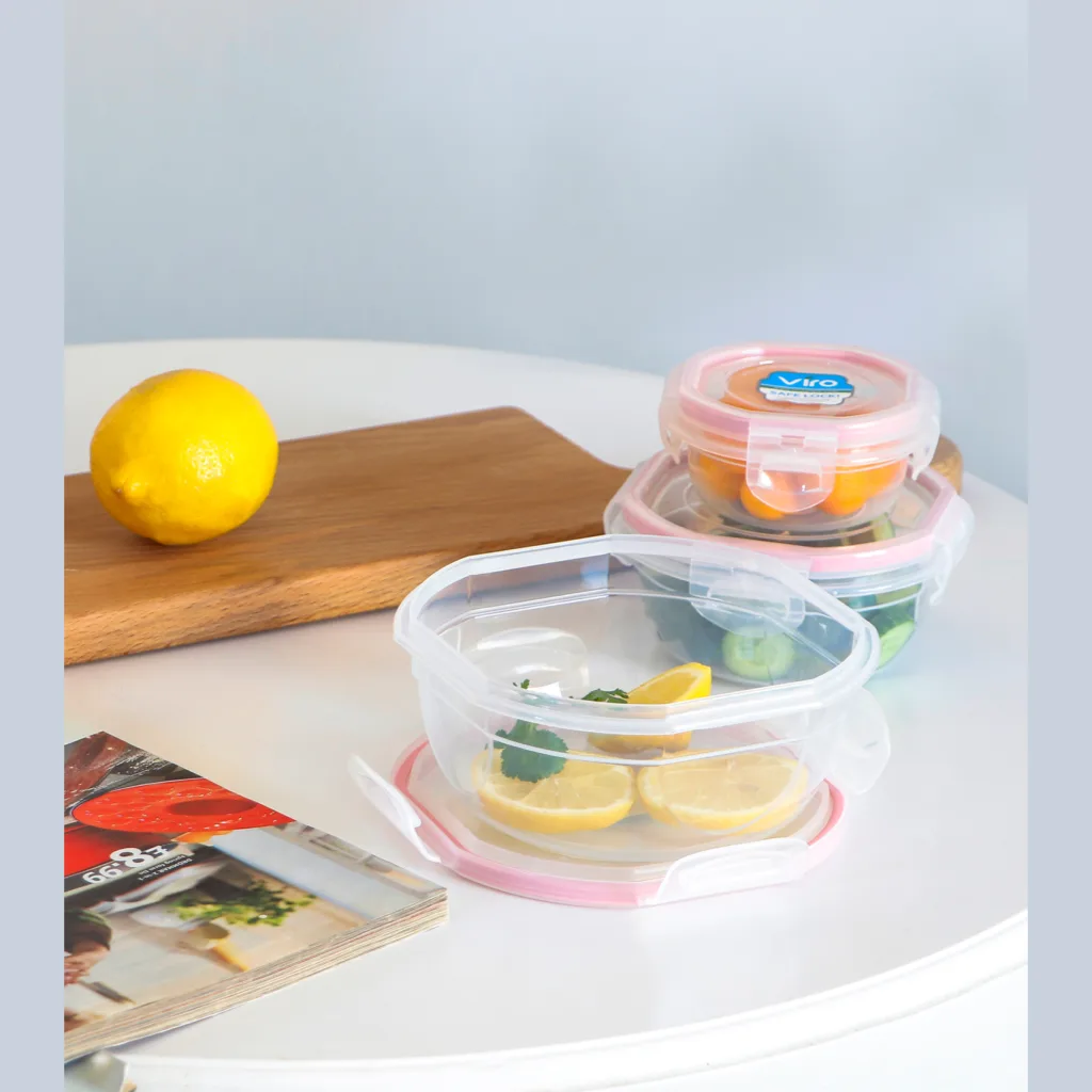 ظرف نگهدارنده ویرو پلاستیک مدل فریزری سیف لاک کد 306 مجموعه 3 عددی