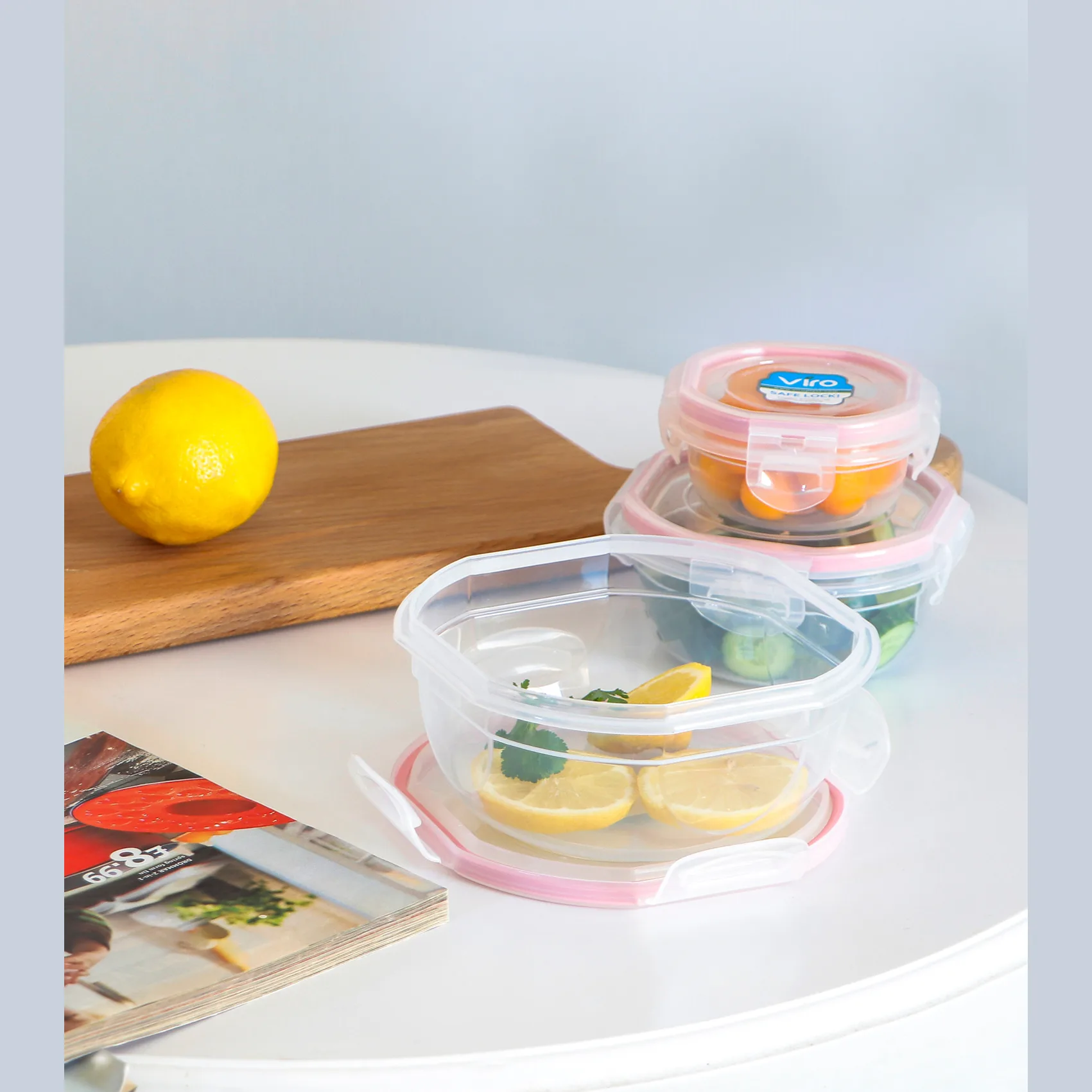 ظرف نگهدارنده ویرو پلاستیک مدل فریزری سیف لاک کد 306 مجموعه 3 عددی