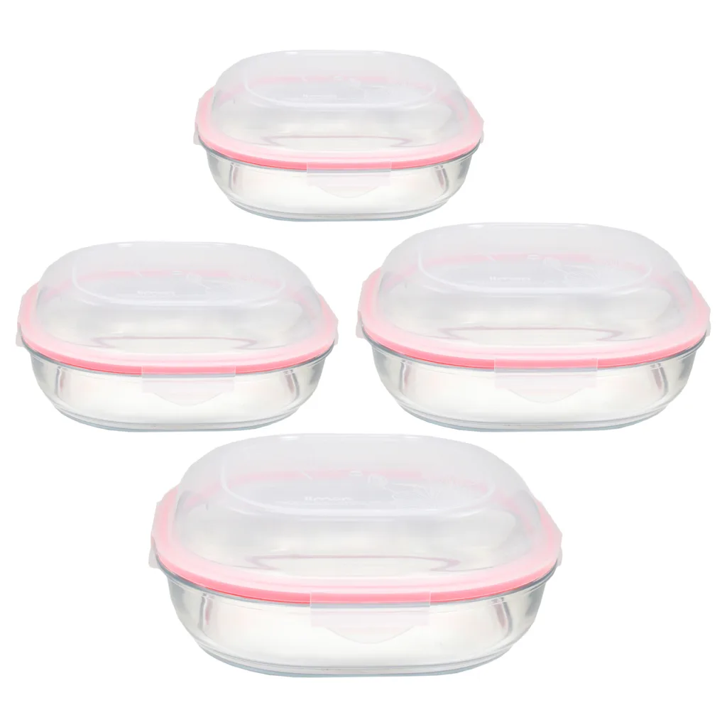 ظرف نگهدارنده لیمون مدل GLASS CONTAINER مجموعه 4 عددی