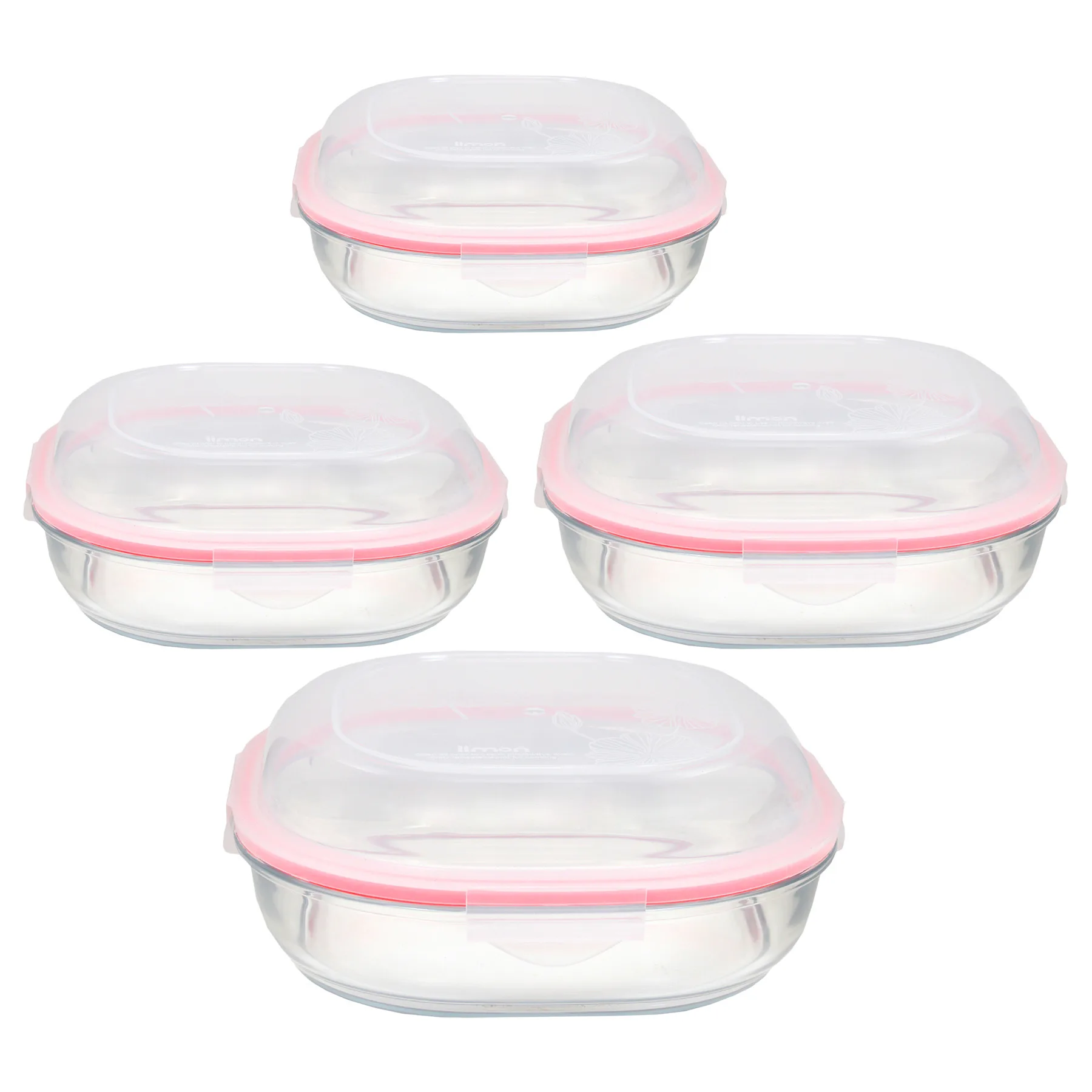 ظرف نگهدارنده لیمون مدل GLASS CONTAINER مجموعه 4 عددی