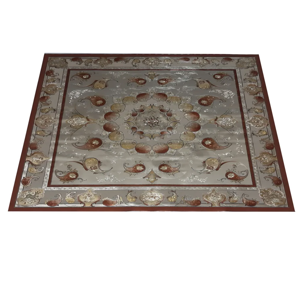 سفره 4 نفره مدل ترمه پشت نخی طلاکوب 7