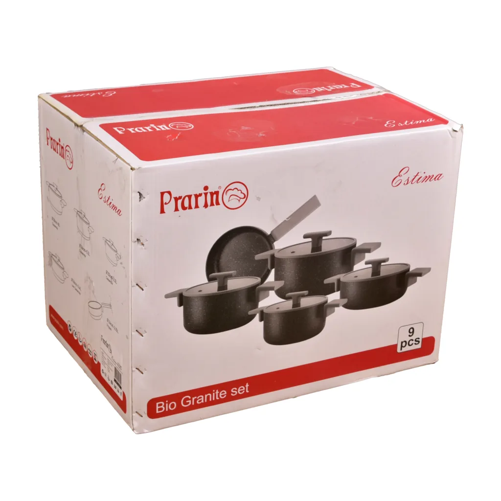 سرویس قابلمه و تابه گرانیتی 9 پارچه پرارین مدل ESTIMA کد 4325