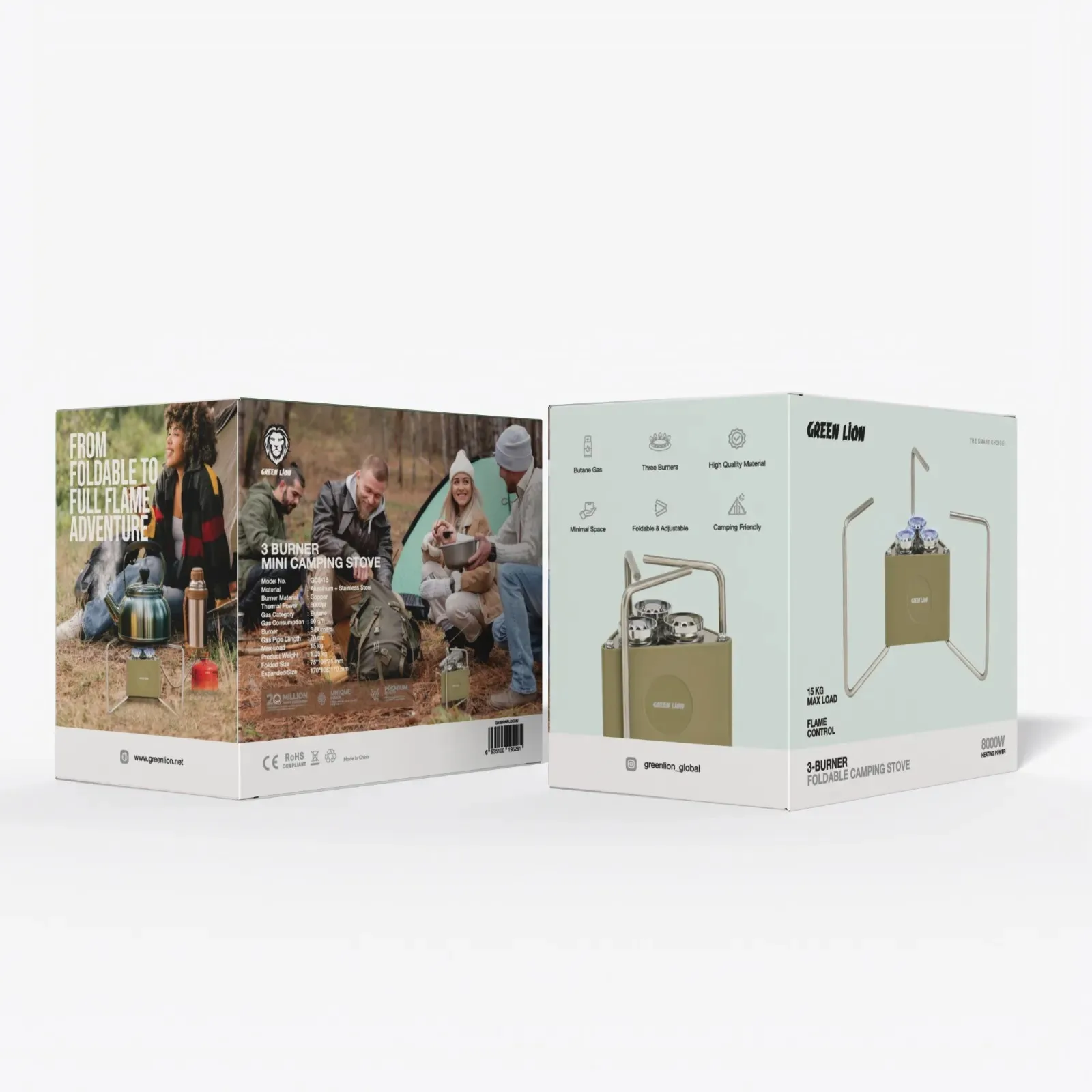 اجاق سفری گرین لاین مدل Foldable Camping 3 burner