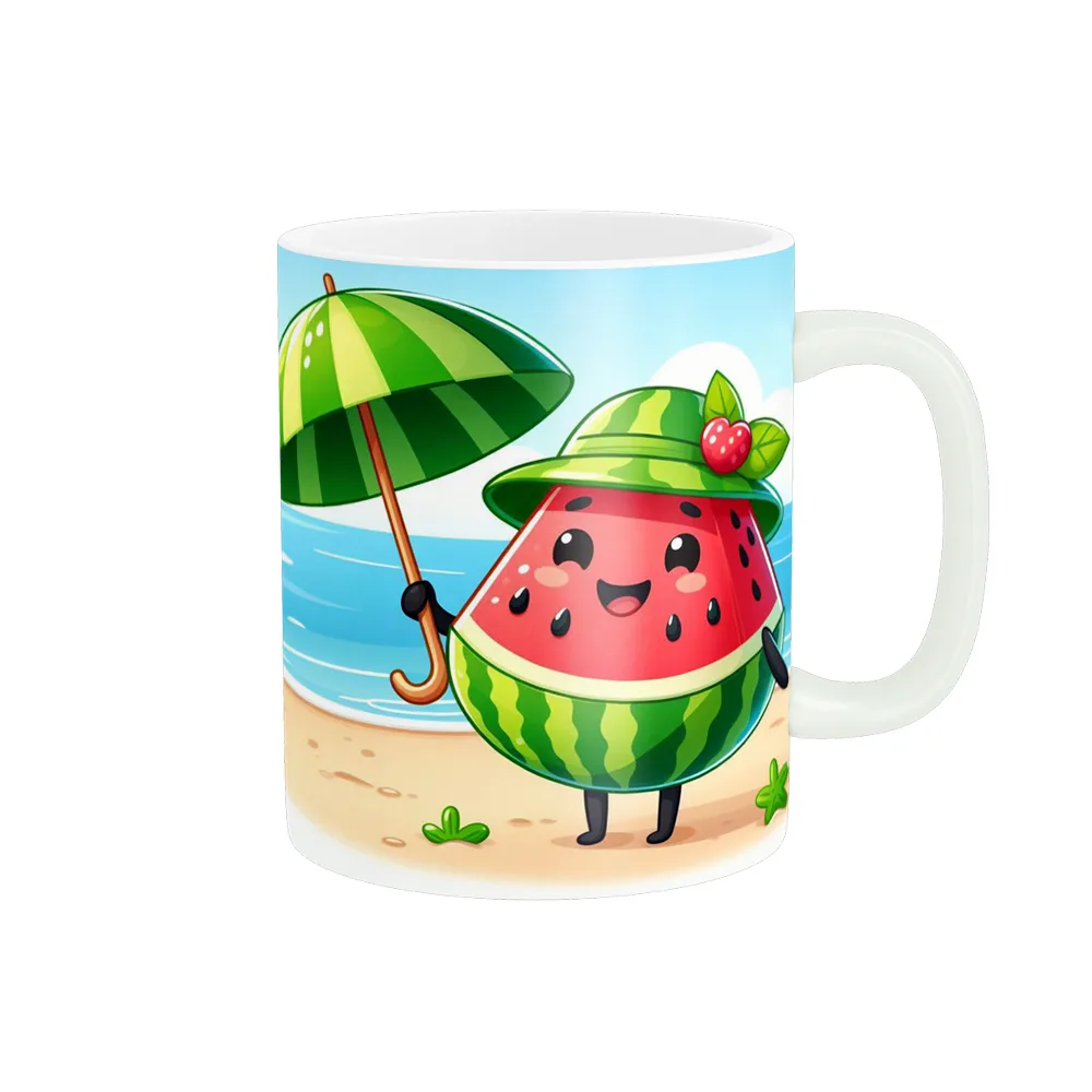 ماگ پادآفرین مدل یلدایی شب یلدا شب چله طرح انار و هندوانه کد p2670