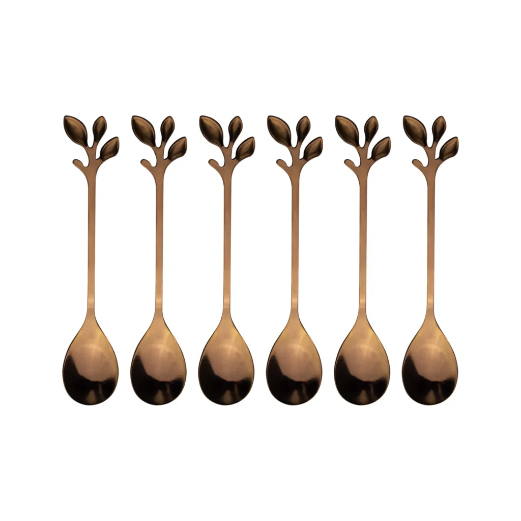 قاشق چای خوری مدل برگ کد 501 بسته 6 عددی