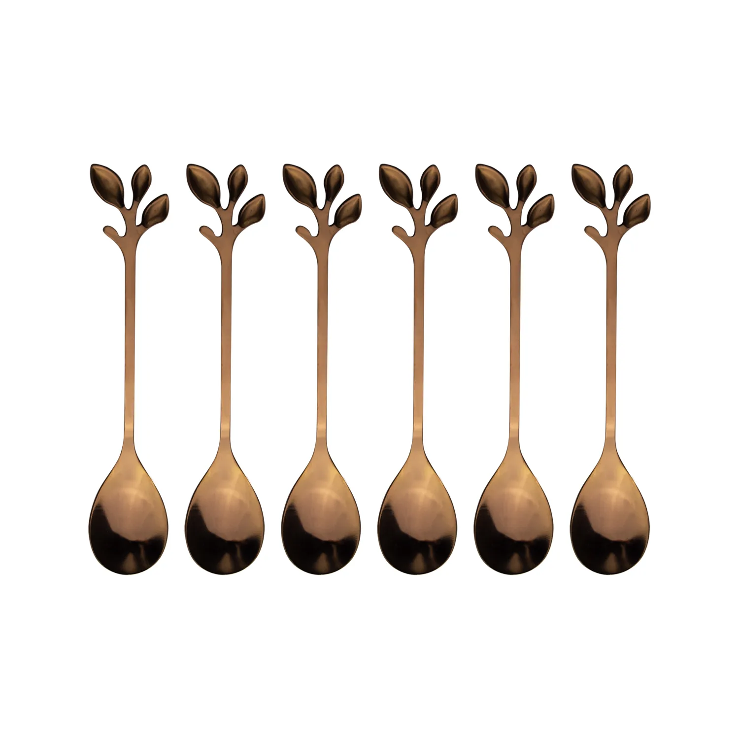 قاشق چای خوری مدل برگ کد 501 بسته 6 عددی