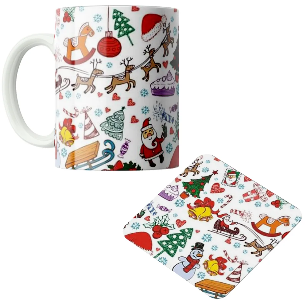 ماگ مدل کریسمس کد DKC638 به همراه زیر لیوانی