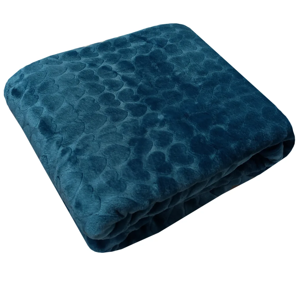 پتو نرمینه بافت مدل نگین طرح قلبی سایز 215×155 سانتی متر