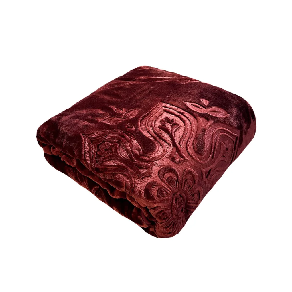 پتو نرمین طرح گل برجسته سایز 220×240 سانتی متر