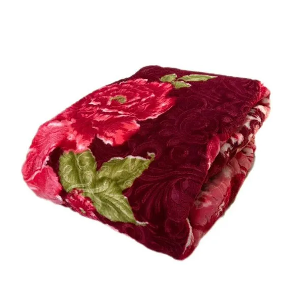 پتو 1 نفر گلبافت مدل گل برجسته کد 130 سایز 220×160 سانتی‌متر