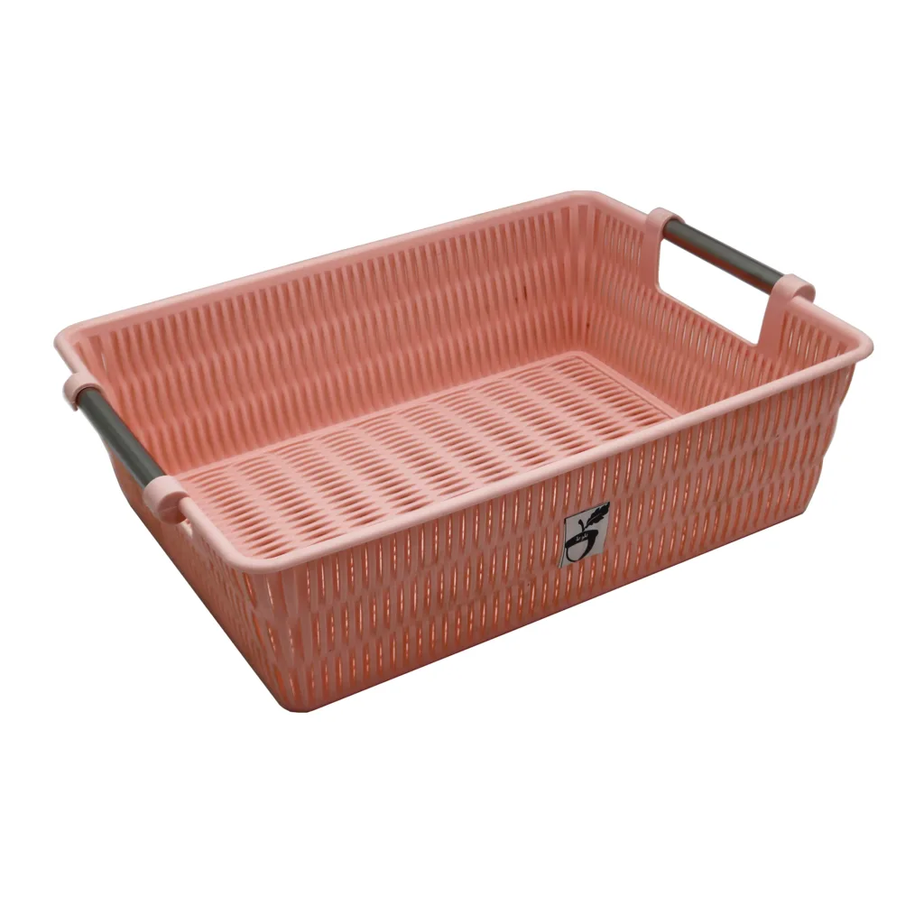 سبد آشپزخانه مدل بلوط طرح بامبو دسته استیل کد YPM-SIZE2-35CM