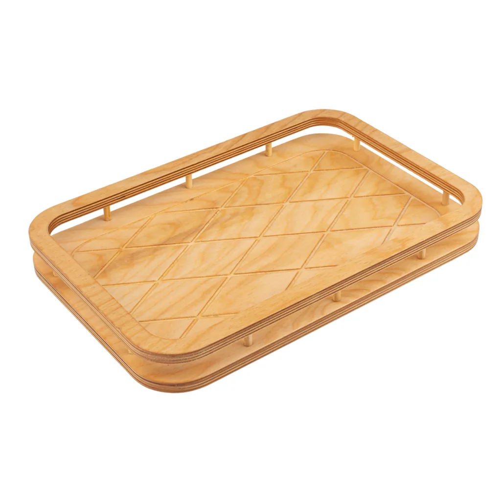 سینی بدون دسته مدل مستطیل طرح سبد سایز 36×24 سانتی متر