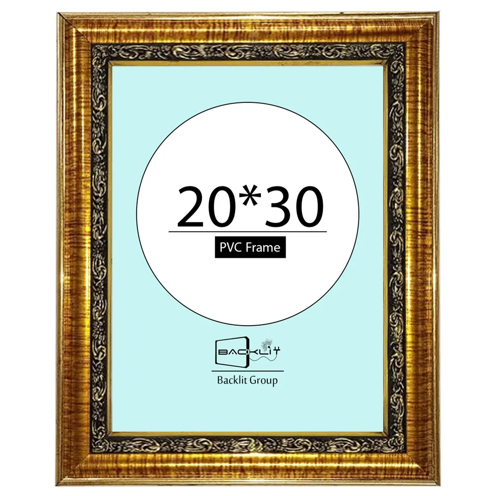 قاب عکس بکلیت مدل گلدار طلایی دیواری سایز 30×20 سانتی متر