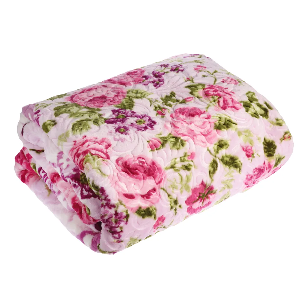 پتو دو نفره گلبافت مدل گلدار پرسی سایز 240×220 سانتی‌متر