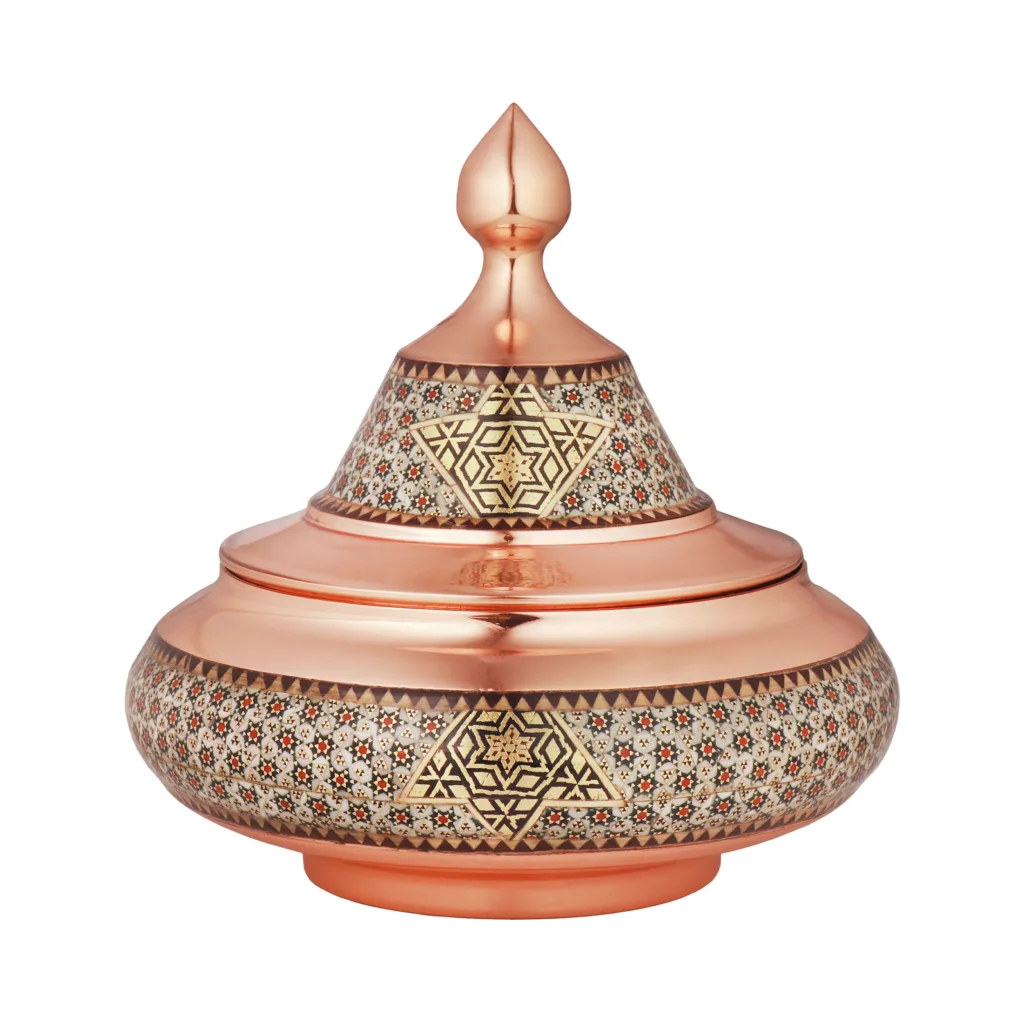 قندان خاتم کاری مدل سفینه
