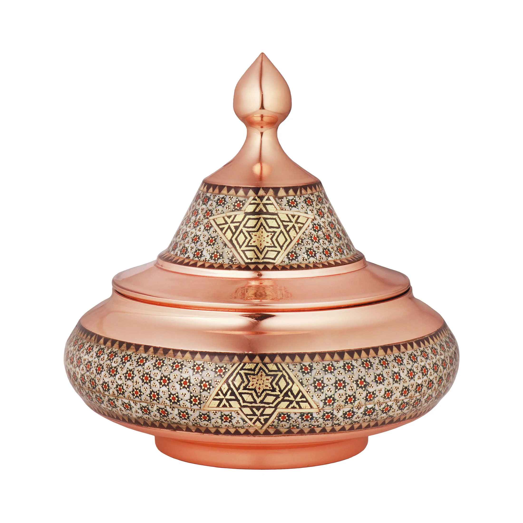 قندان خاتم کاری مدل سفینه