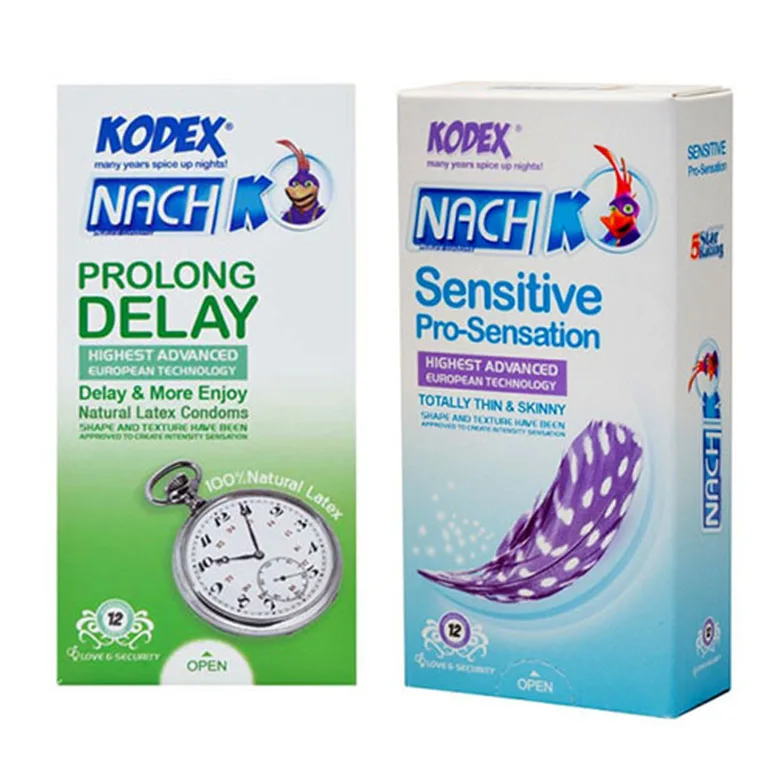کاندوم ناچ کدکس مدل PROLONG DELAY بسته 12 عددی به همراه کاندوم ناچ کدکس مدل Sensitive بسته 12 عددی