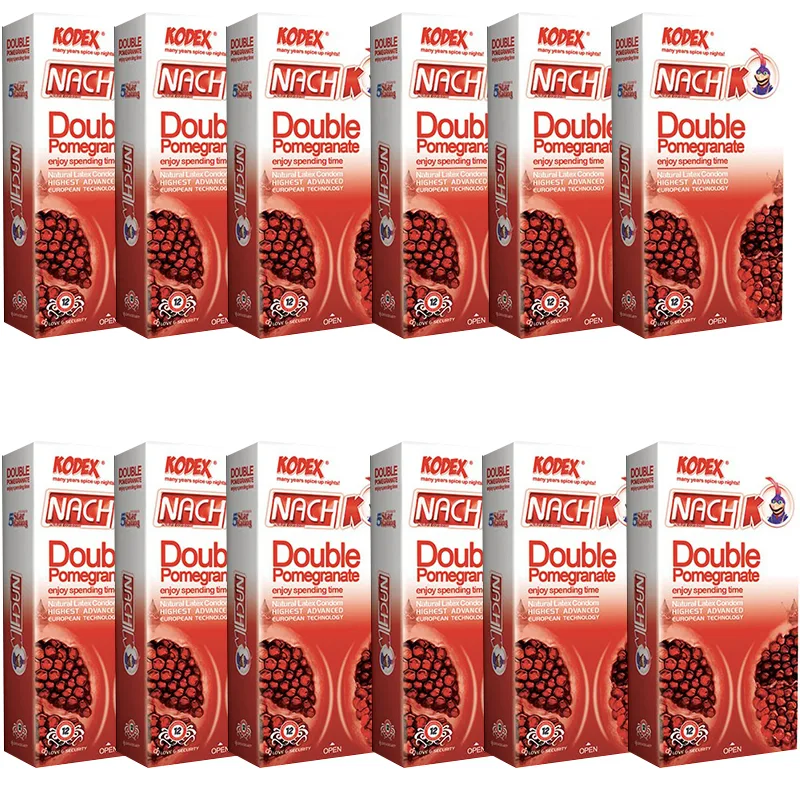 کاندوم ناچ کدکس مدل DOUBLE POMOGRANET مجموعه 12 عددی