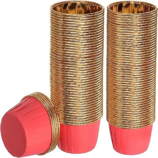 کپسول کاپ کیک مدل کرکره ای آلومینیومی سایز 4 بسته 40 عددی