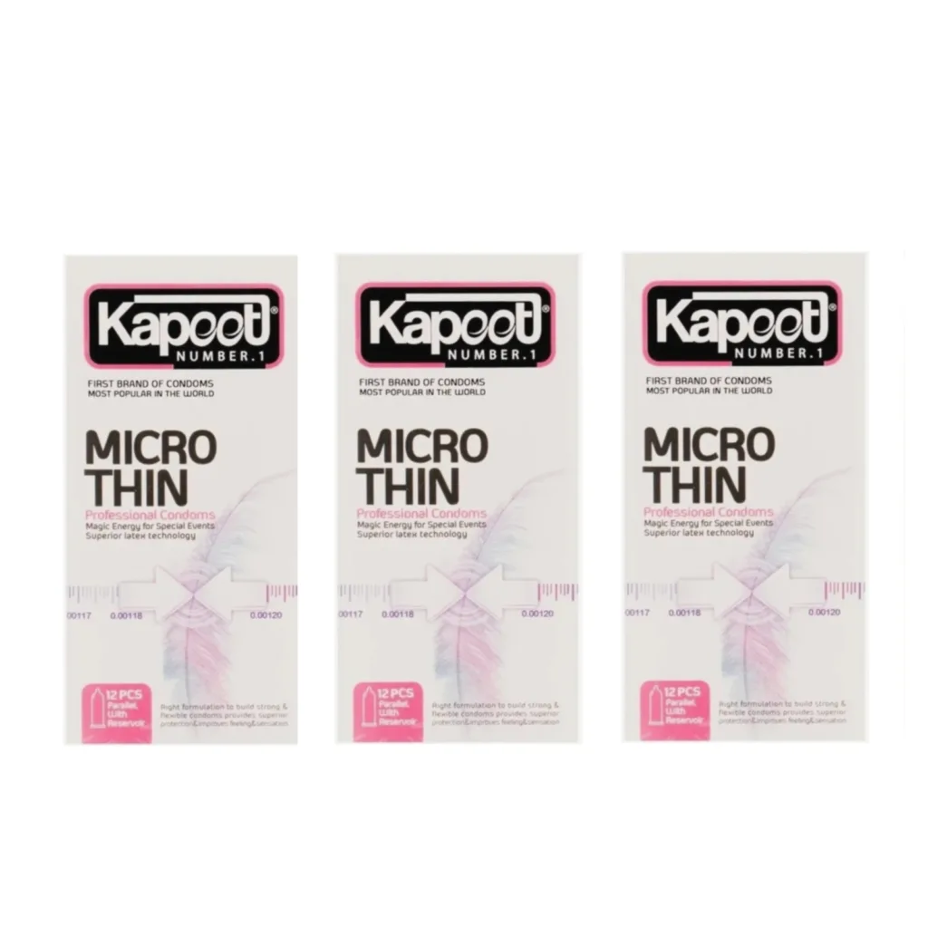 کاندوم  کلاسیک کاپوت مدل MICRO THIN سه بسته 12 عددی