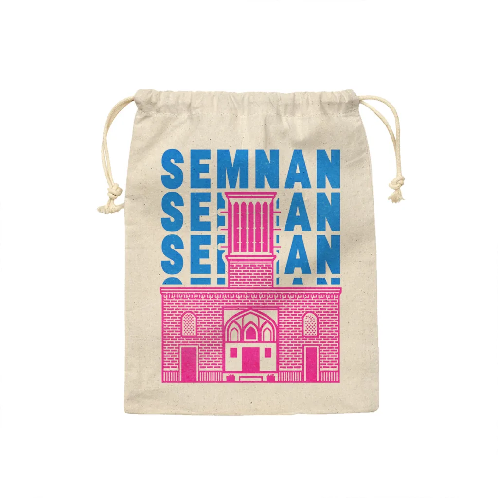 کیسه نان و سبزی ترمه طراحان ایده مدل نماد خانه کلانتر سمنان کد map0114 – S سایز 19×19 سانتی متر