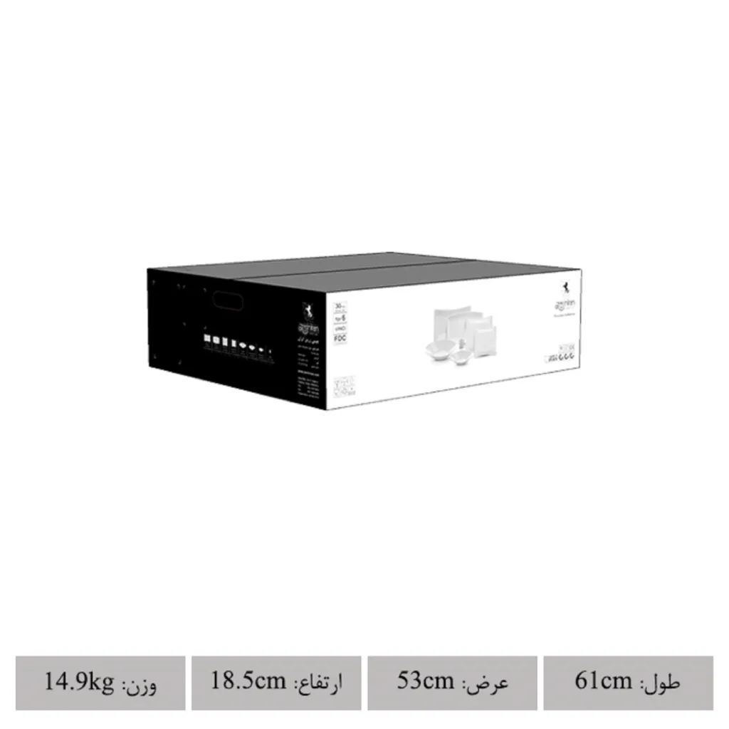 سرویس غذاخوری 30 پارچه چینی زرین ایران سری وینچی مدل ریوا درجه یک