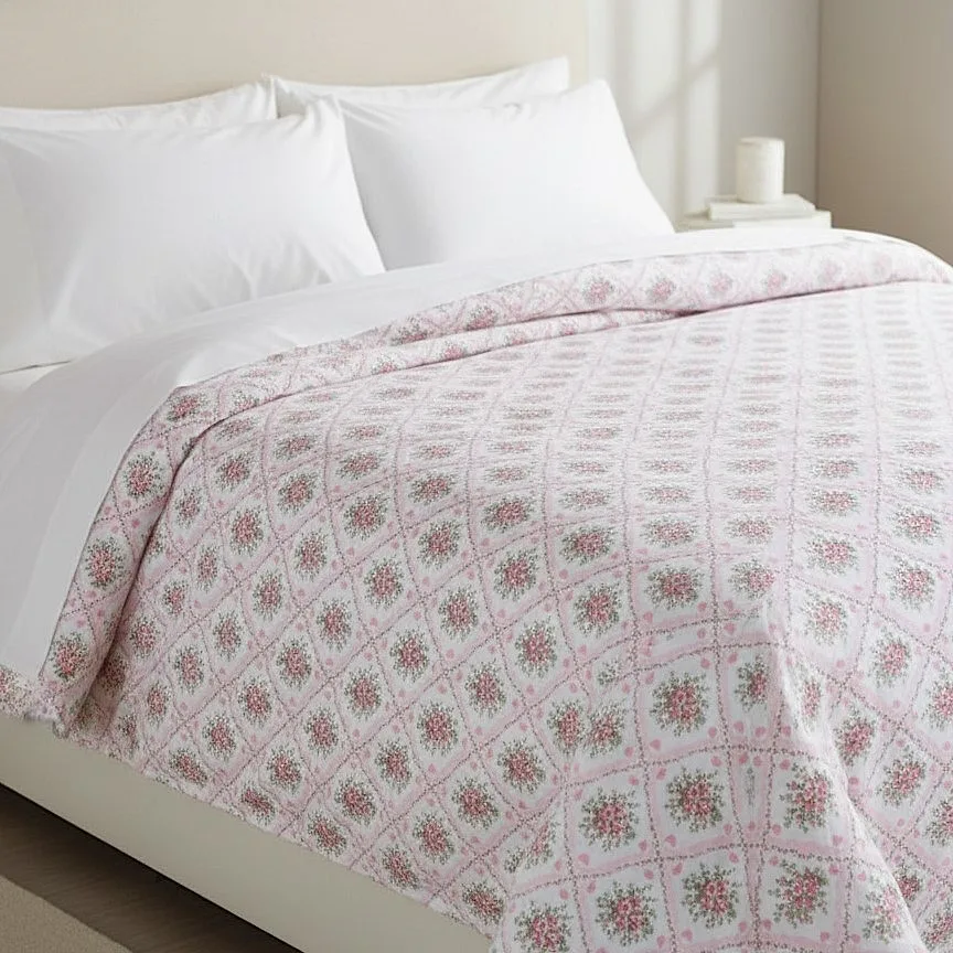 روکش لحاف ساتن پنبه انگلیش هوم مدل Lovely Bouquet دو نفره سایز 220×200 سانتی‌متر