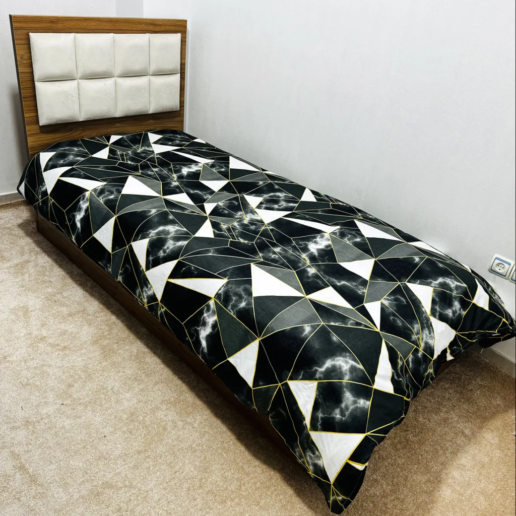 کاور لحاف ناتوسا مدل هندسی یک نفره سایز 160×220 سانتی متر